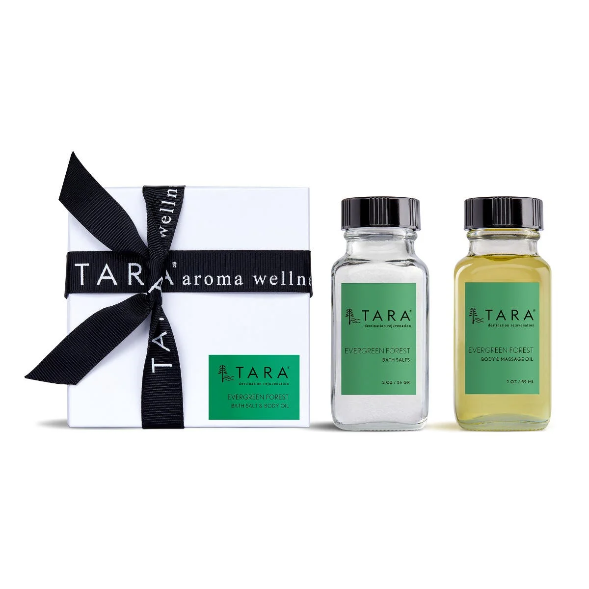 Destination Rejuvenation Set - Evergreen Forest (Bath Salt 2 oz, Body Oil 2 oz)