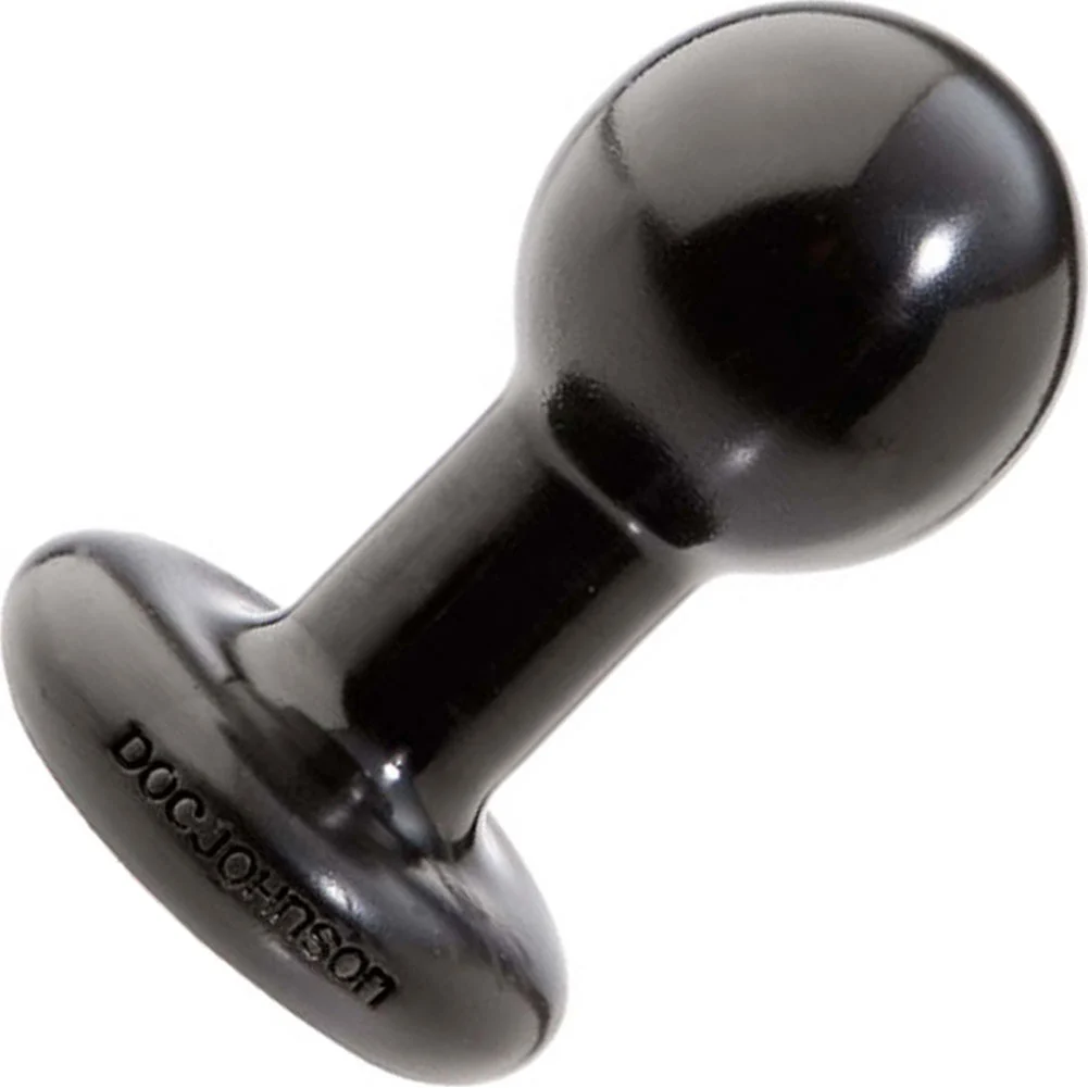 Doc Johnson Classic Round Butt Plug, 3.75", Black