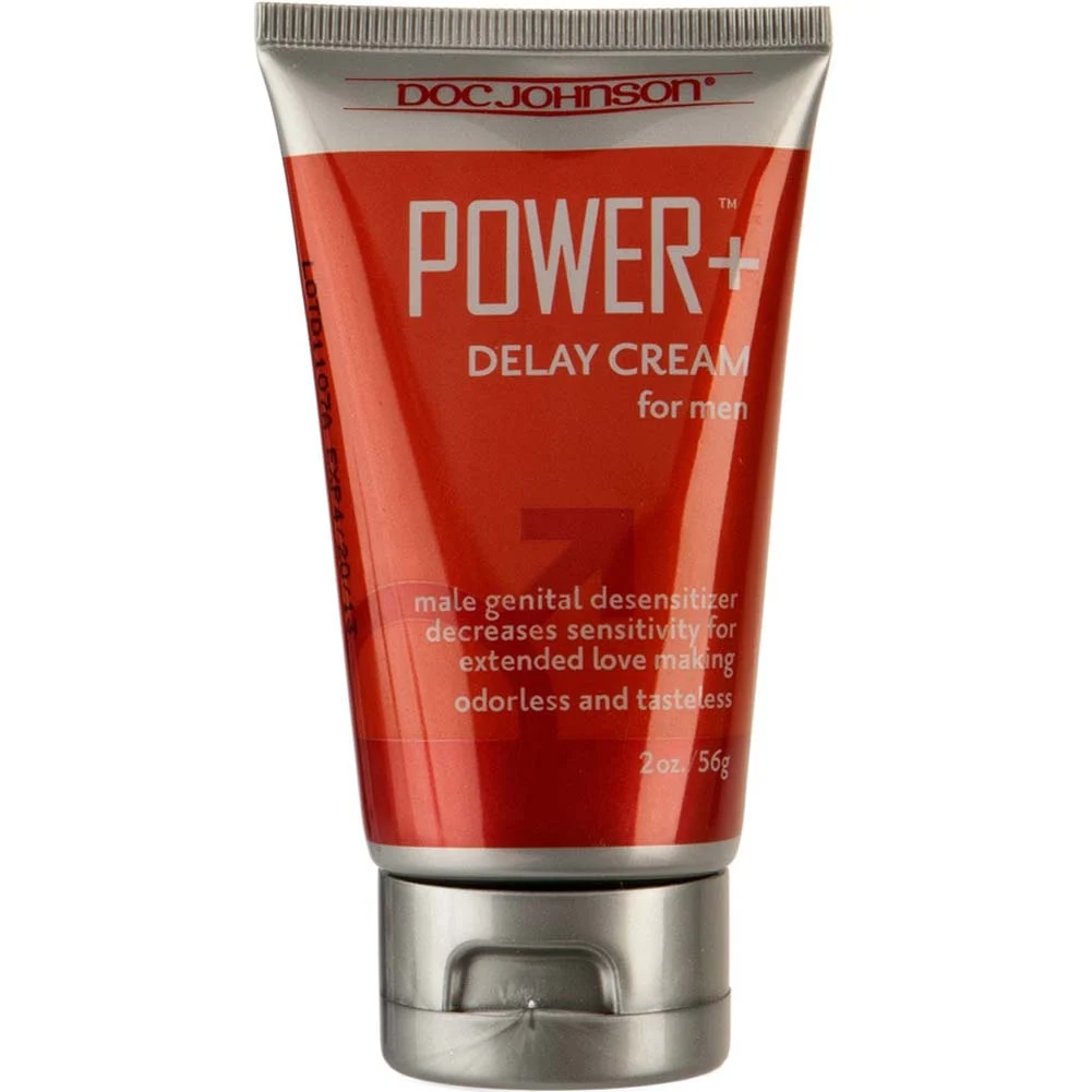 Doc Johnson Power Plus Delay Cream for Men, 2 oz (56 g), Boxed