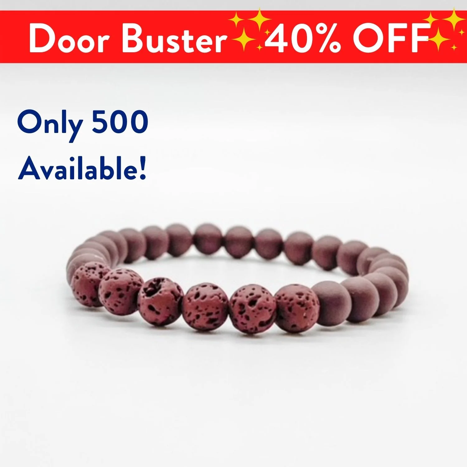 Burgundy Lava Stone Bracelet