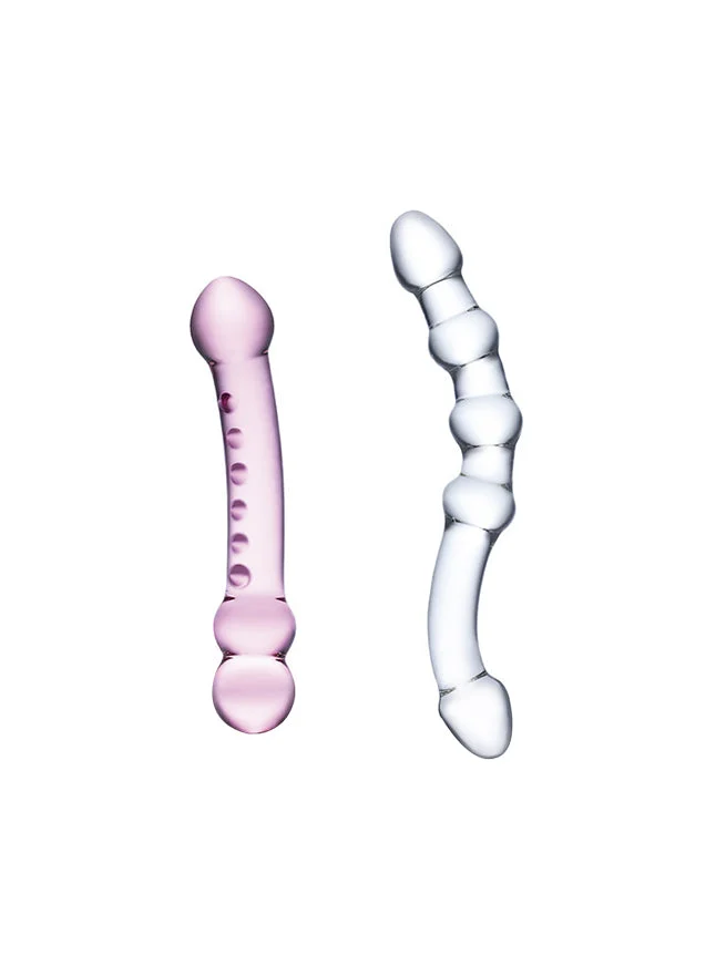 Double Pleasure Glass Dildo 2-Piece Set