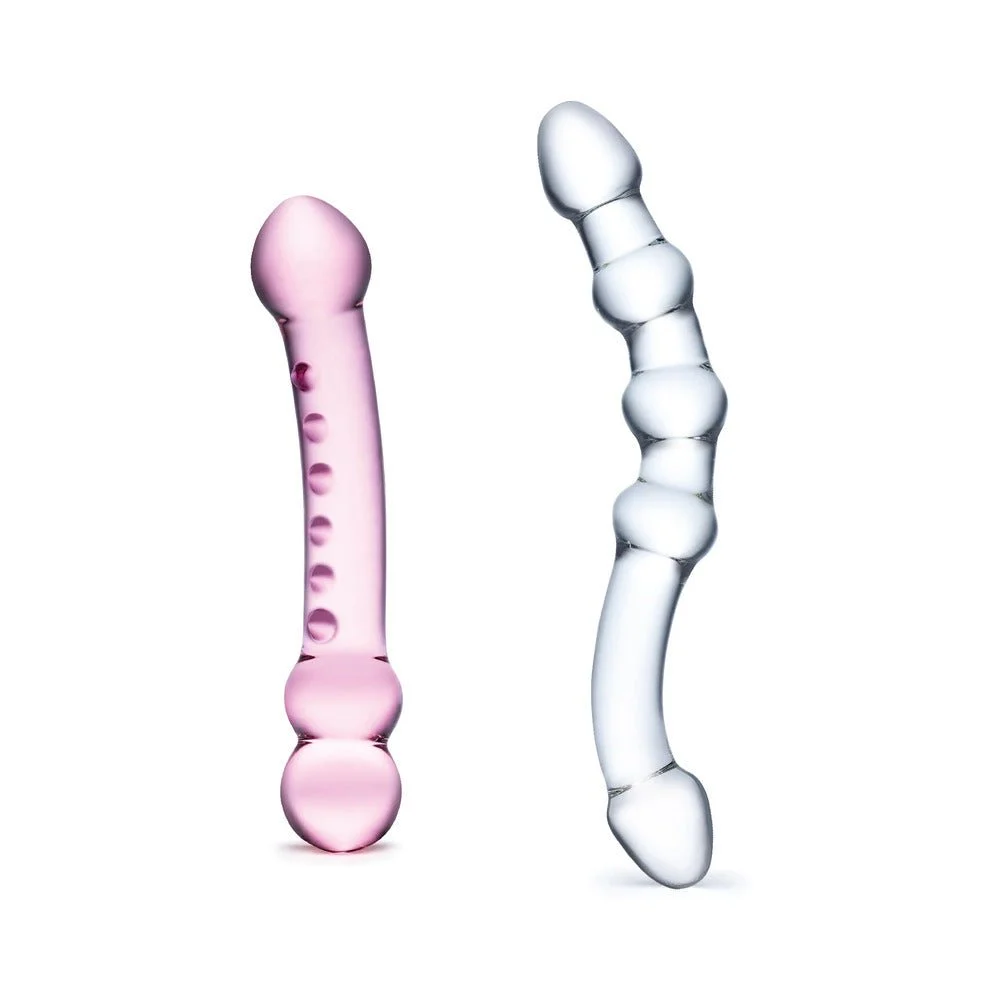 Double Pleasure Glass Dildo Set 2pc