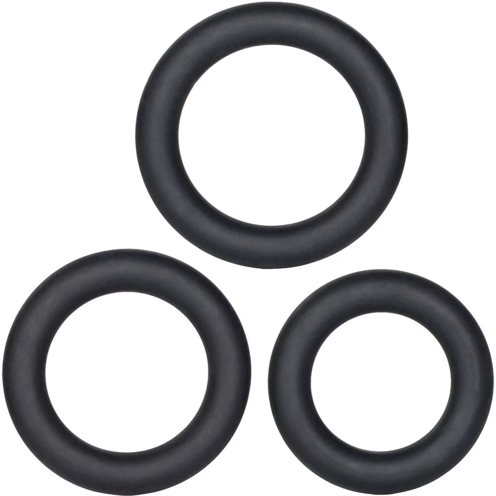 Dr Joel Kaplan Silicone Support Penis Rings Set of 3, Black