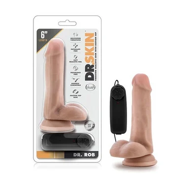 Dr. Skin 6" Dr. Rob Vibrating Dildo with Balls
