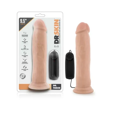 Dr. Skin Dr. Throb 9.5" Vibrating Dildo with Suction Cup