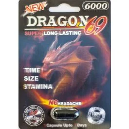 Dragon 69 6000 Male Sexual Performance Enhancer 1 Pill 3D