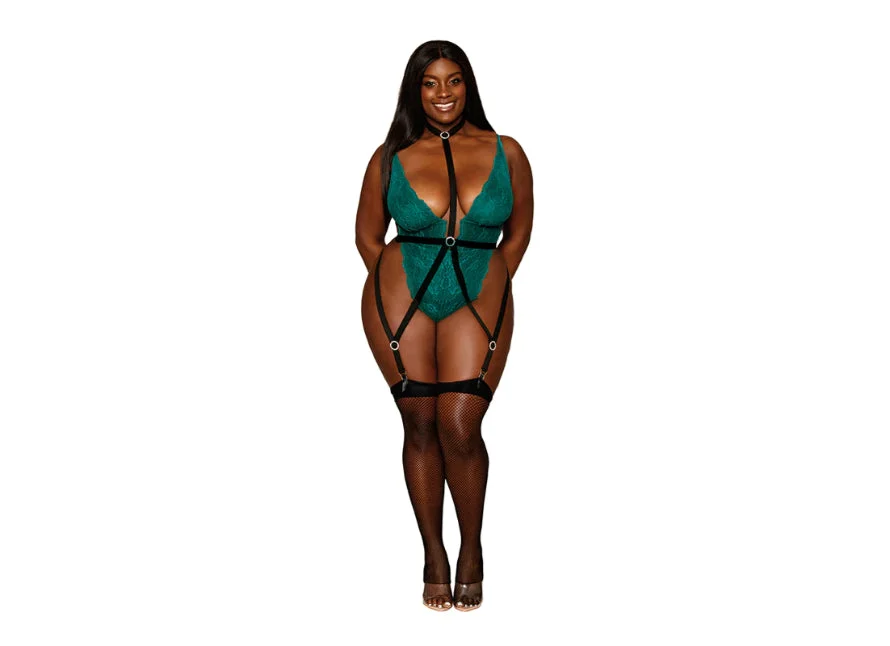 Dreamgirl Teddy & Harness With Garters