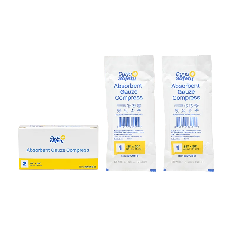 Dynarex Absorbent Gauze Compress, 18" x 36", 2ea/bx, 50bxs/cs (100 Count)