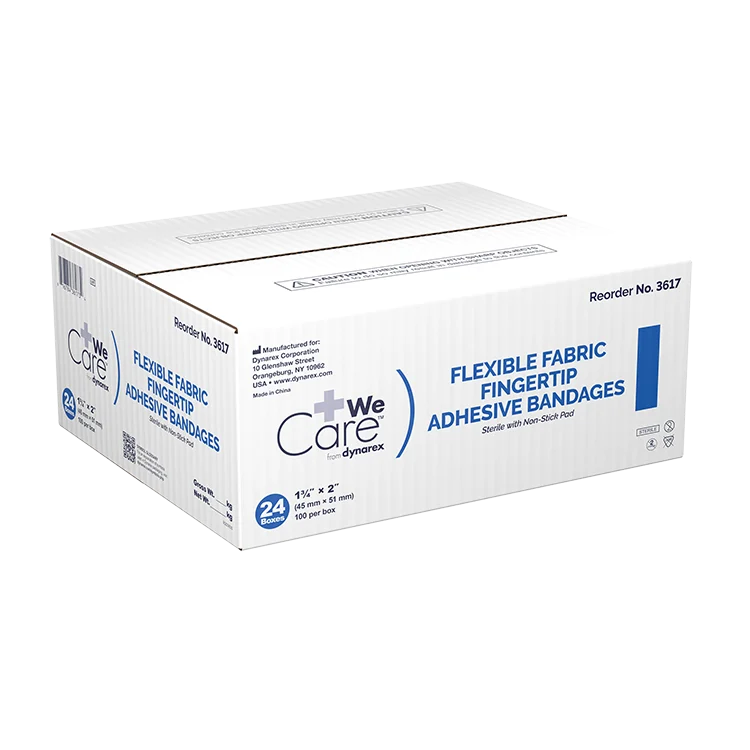 Dynarex Adhesive Fabric Bandages Fingertip, Sterile - 100ea/bx, 24bxs/cs (2400 Count)
