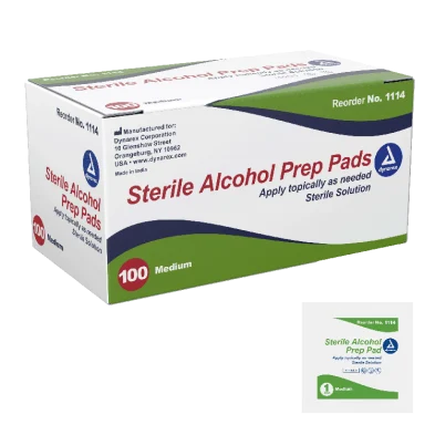 Dynarex Alcohol Prep Pad - Sterile, Medium, 100/bx, 20bxs/case (2000 Count)