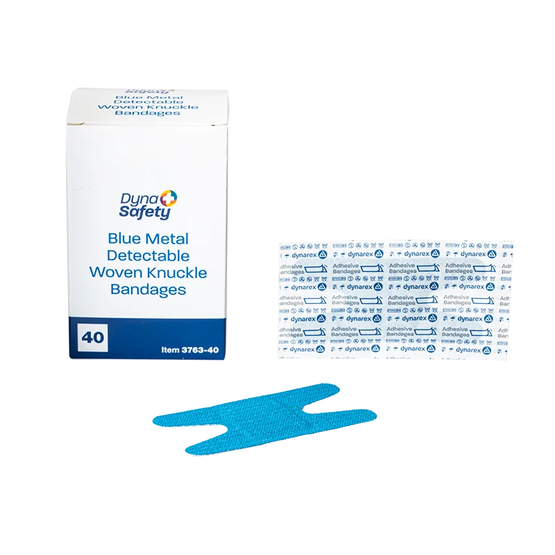 Dynarex Blue Metal Detectable Woven Bandage - Knuckle - 40ea/bx, 50bxs/cs (2000 Count)