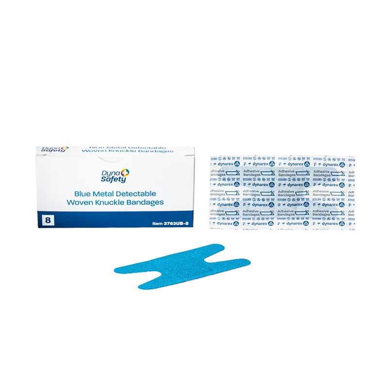 Dynarex Blue Metal Detectable Woven Bandage - Knuckle - 8ea/bx, 50bxs/cs (400 Count)
