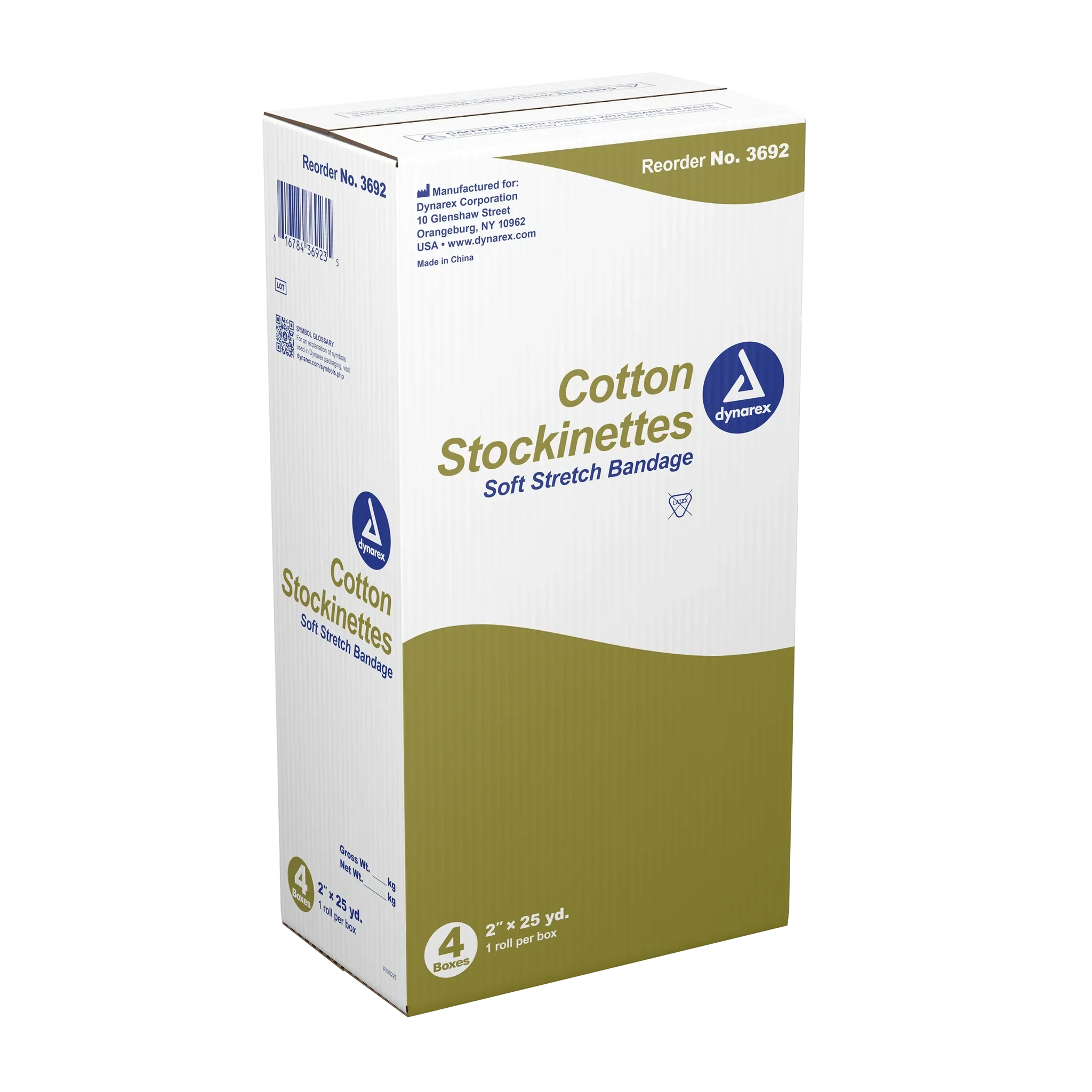 Dynarex Cotton Stockinette, 4 Rolls/cs (4 Count)