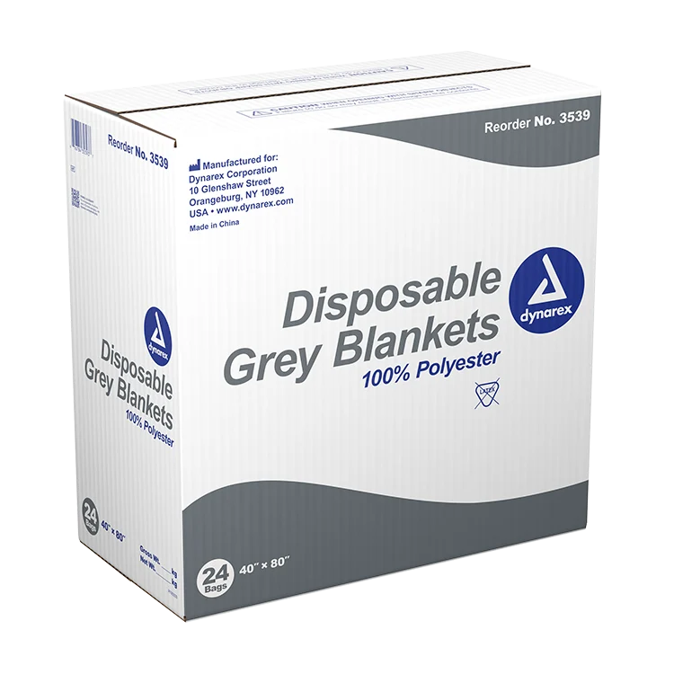 Dynarex Disposable Grey Blanket- 24ea/cs (24 Count)