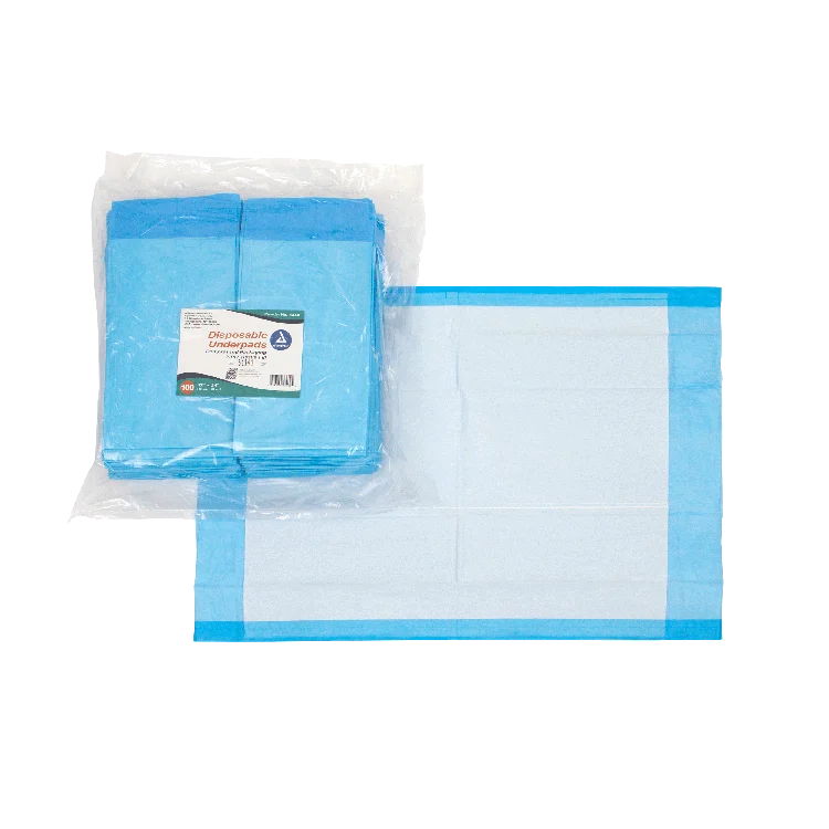 Dynarex Disposable Underpads - Tissue Fill (2 ply), 17" x 24", 100ea/bag, 3bags/case (300 Count)