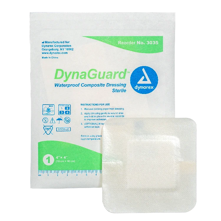 Dynarex DynaGuard - Waterproof Composite Dressing - 10ea/bx, 12bxs/cs (1200 Count)