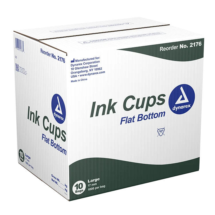 Dynarex Ink Cups - Flat bottom, 17 mm, Large 1000ea/bag, 10bags/case (10000 Count)