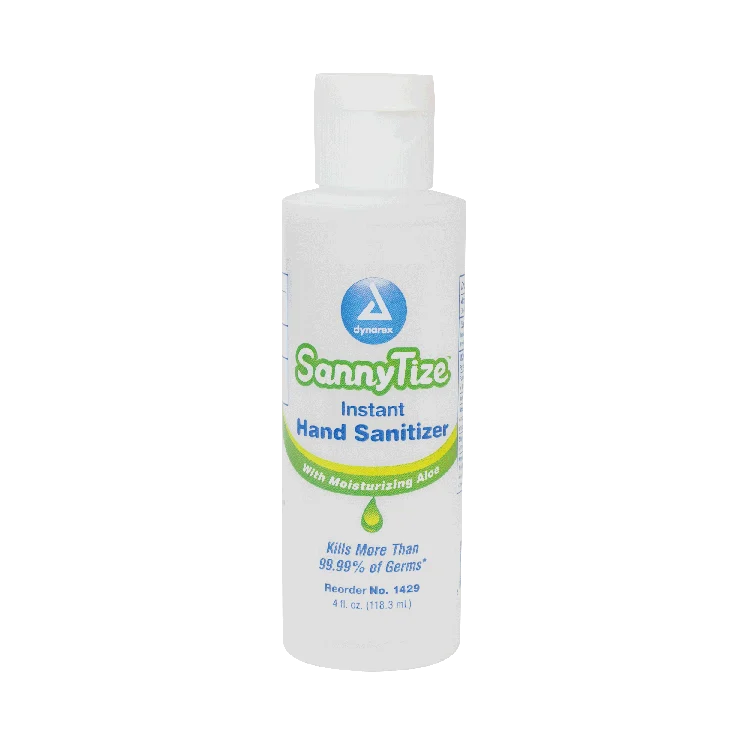 Dynarex Instant Hand Sanitizer, 4 oz. Round Bottle, 24bot/bx, 4bxs/case (96 Count)