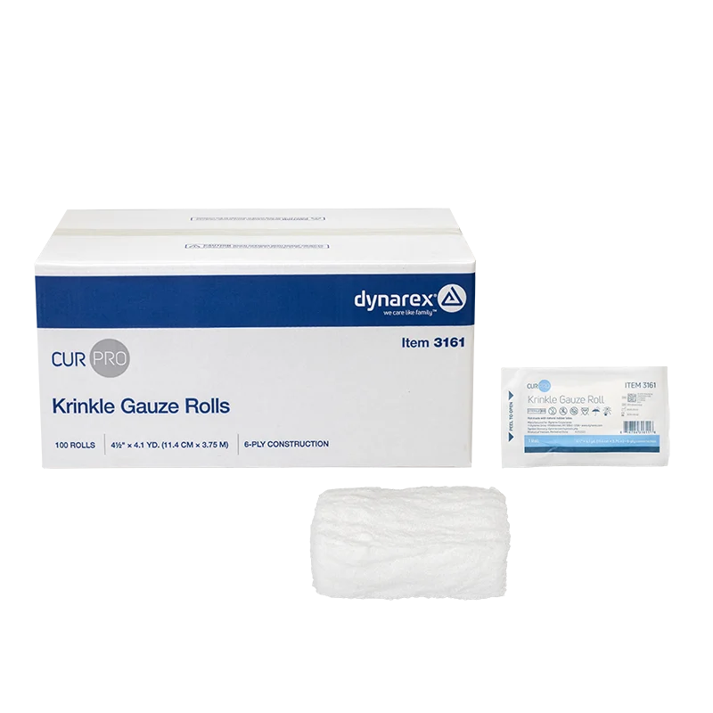 Dynarex Krinkle Gauze Roll, 4.5" x 4.1 yd - 100/cs (100 Count)