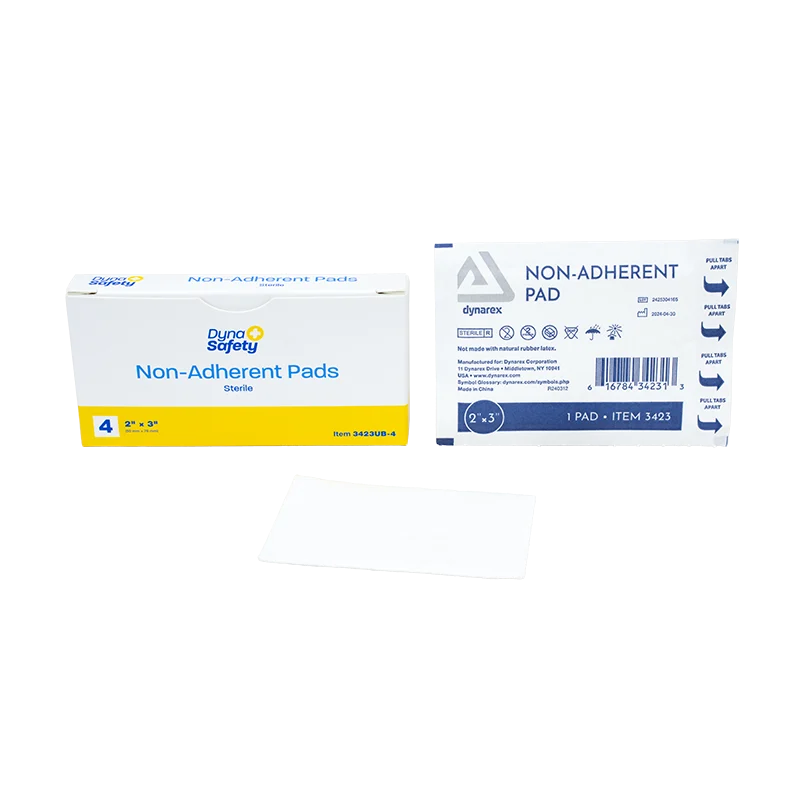 Dynarex Non-Adherent Pads - Sterile 4/Unit, 2" x 3" - 4ea/bx, 100bxs/cs (400 Count)