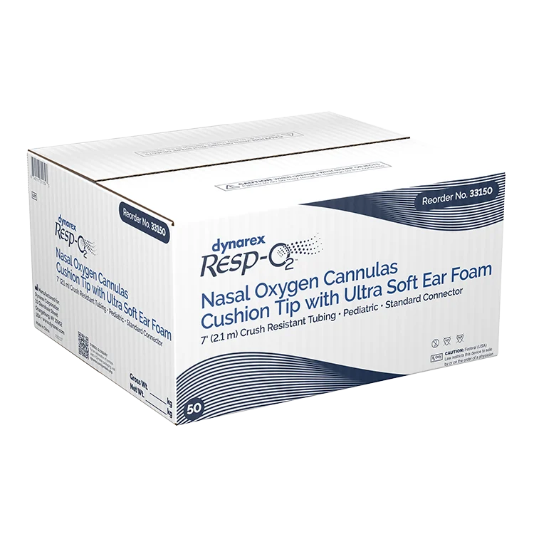 Dynarex Resp-O2 Nasal Oxygen Cannulas with Cushion Tips and Ultra Soft Ear Foam (50 Count)