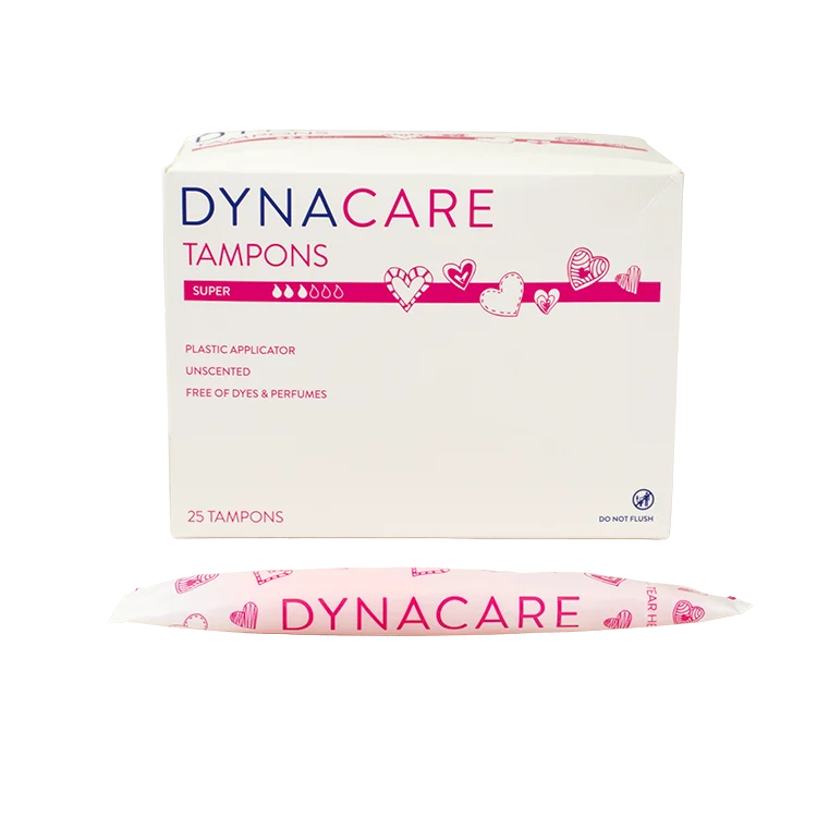 Dynarex Super Tampons Plastic Applicator, 9-12gr absorbency, 25ea/bx, 9bxs/case (225 Count)