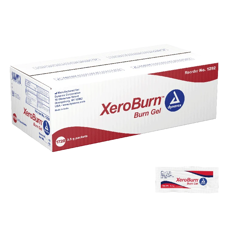 Dynarex XeroBurn Burn Gel, 3.5 g Packet, Bulk, 1728/case (1728 Count)