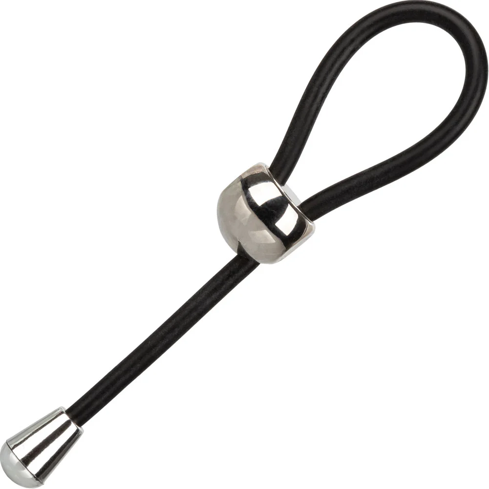 E-Z Cinch Adjustable Silicone Lasso Penis Ring, Black