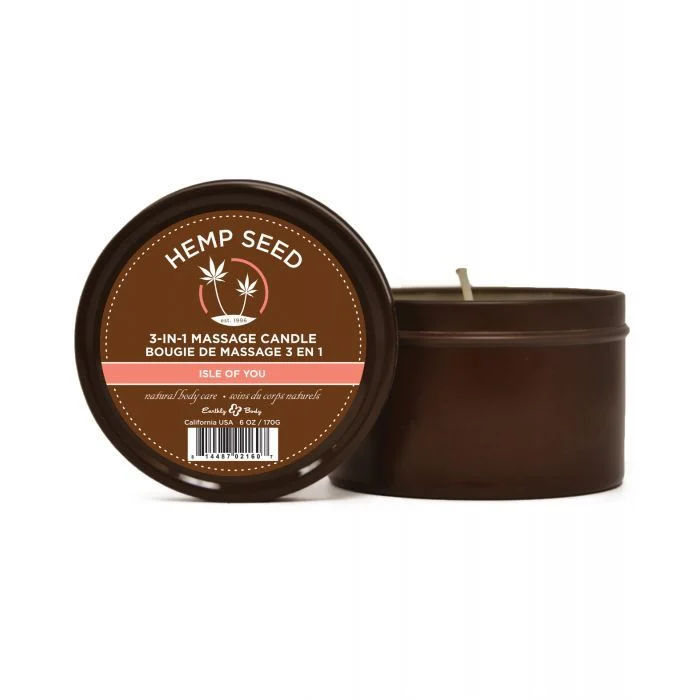 Earthly Body Hemp Candle 3 IN 1 Round Tin Isle of You
