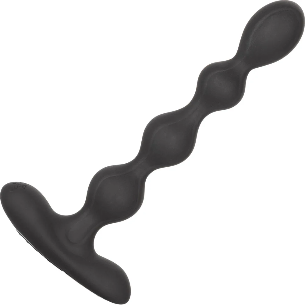 Eclipse Vibrating Slender Beaded Anal Probe, 7", Black