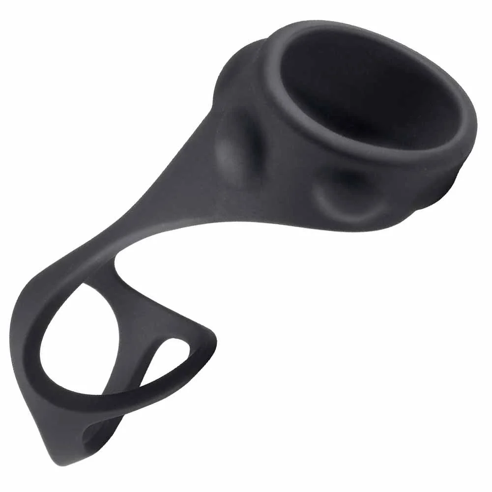 Enhancer Textured Penis Strap & Ball Stretcher, Black