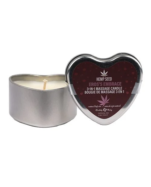 Eros Embrace 2024 Valentine Heart Shaped Hemp Massage Candle by Earthly Body