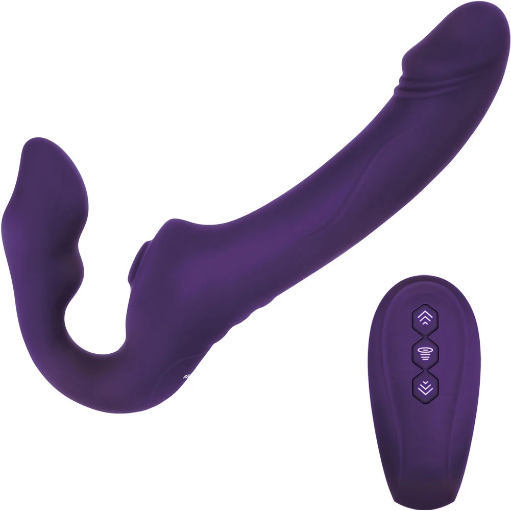 Evolved 2 Become 1 Strapless Strap-On with Remote Control, 9.25", Purple