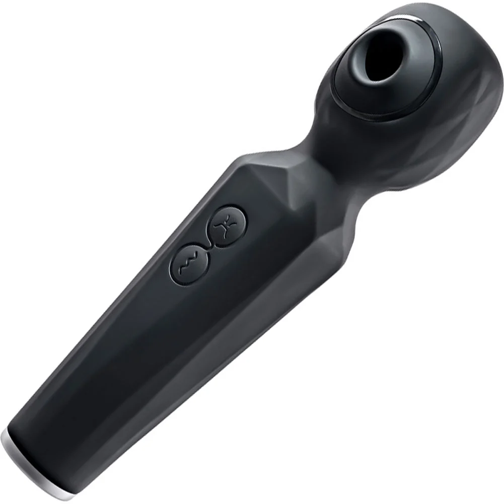 Evolved Rainbow Sucker Light-Up Suction Wand Vibrator, 6.5", Black