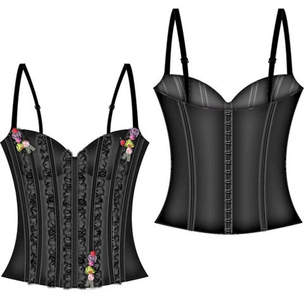 Fairy Princess Lined Boning Corset, Medium, Black