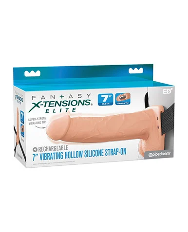 Fantasy X-Tensions Elite 7" Vibrating Hollow Silicone Strap On