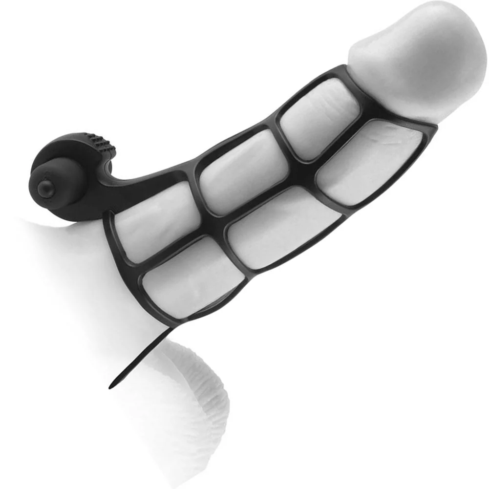 Fantasy X-tensions Vibrating Deluxe Silicone Power Cage, 4.75", Black