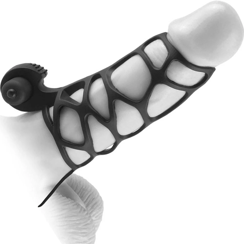 Fantasy X-tensions Vibrating Extreme Silicone Power Cage, 4.75", Black