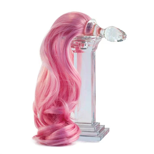 Faux Pony Tail Crystal Minx Detachable Glass Butt Plug by Crystal Delights