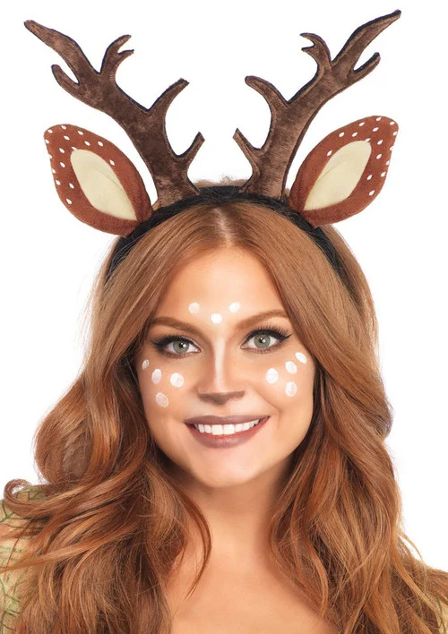 Fawn Reindeer Ear and Antler Headband