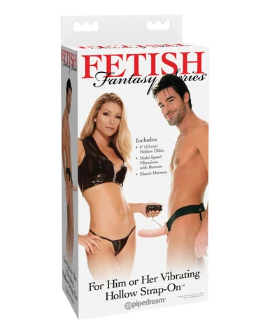 Fetish Fantasy For Him or Her Vibrating Hollow Strap-On