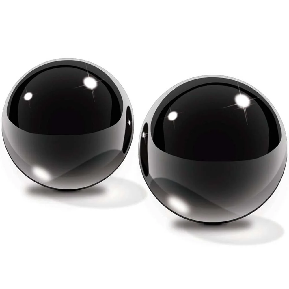 Fetish Fantasy Limited Edition Glass Ben Wa Balls, 1.25", Black