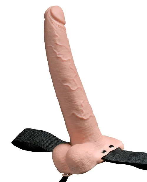 Fetish Fantasy Series 9" Hollow Rechargeable Strap On w/Balls - Flesh