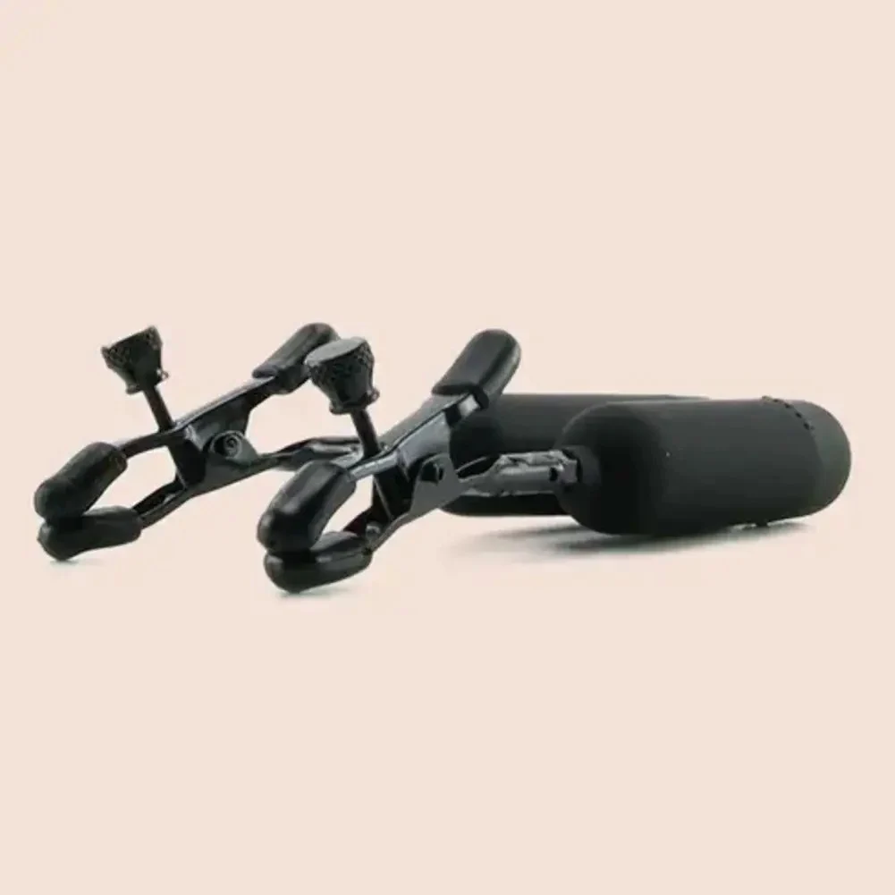 Fetish Fantasy Series Cordless Vibrating Nipple Clamps, Black