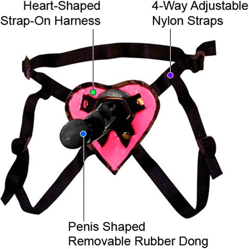 Fetish Fantasy Series Heart Strap-On Set, 6.75", Black