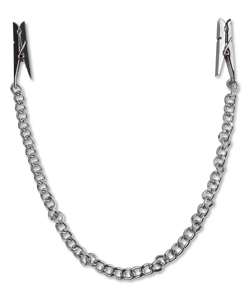 Fetish Fantasy Series Nipple Chain Clamps - Silver