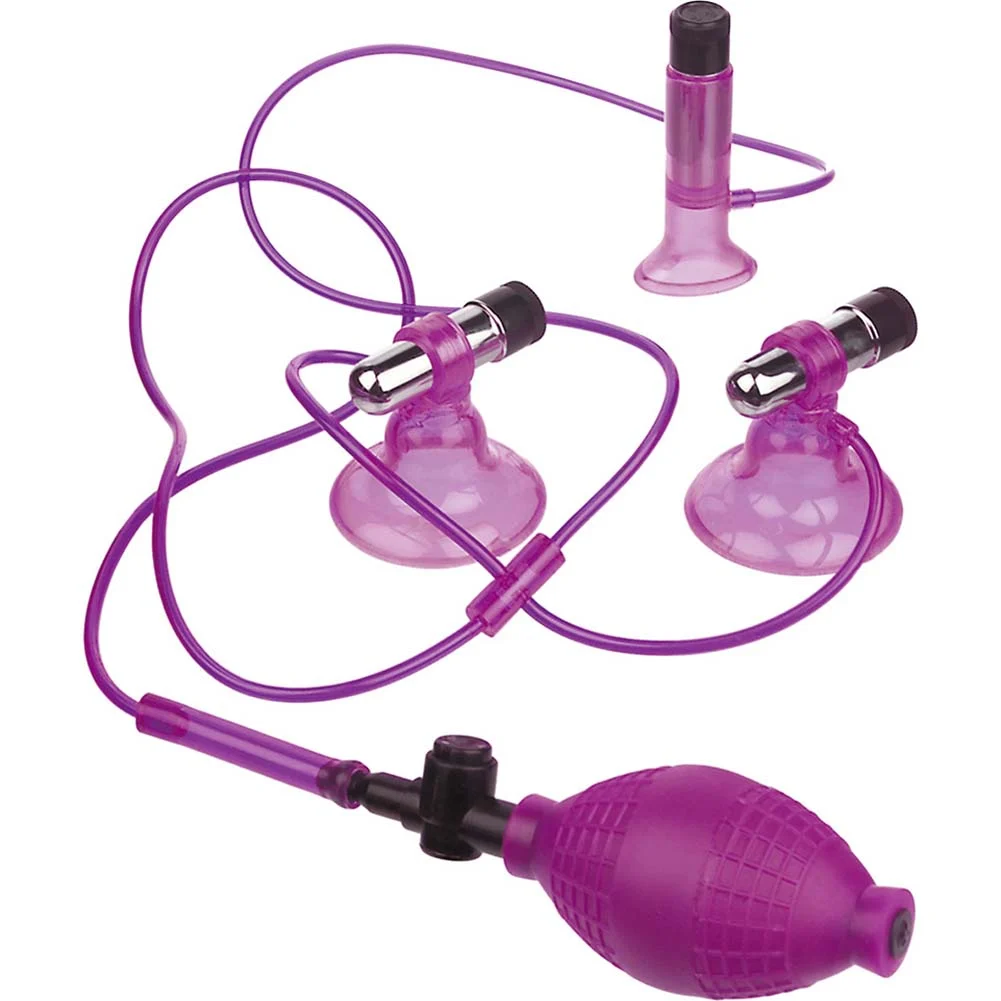 Fetish Fantasy Series Vibrating Triple Suckers, Purple