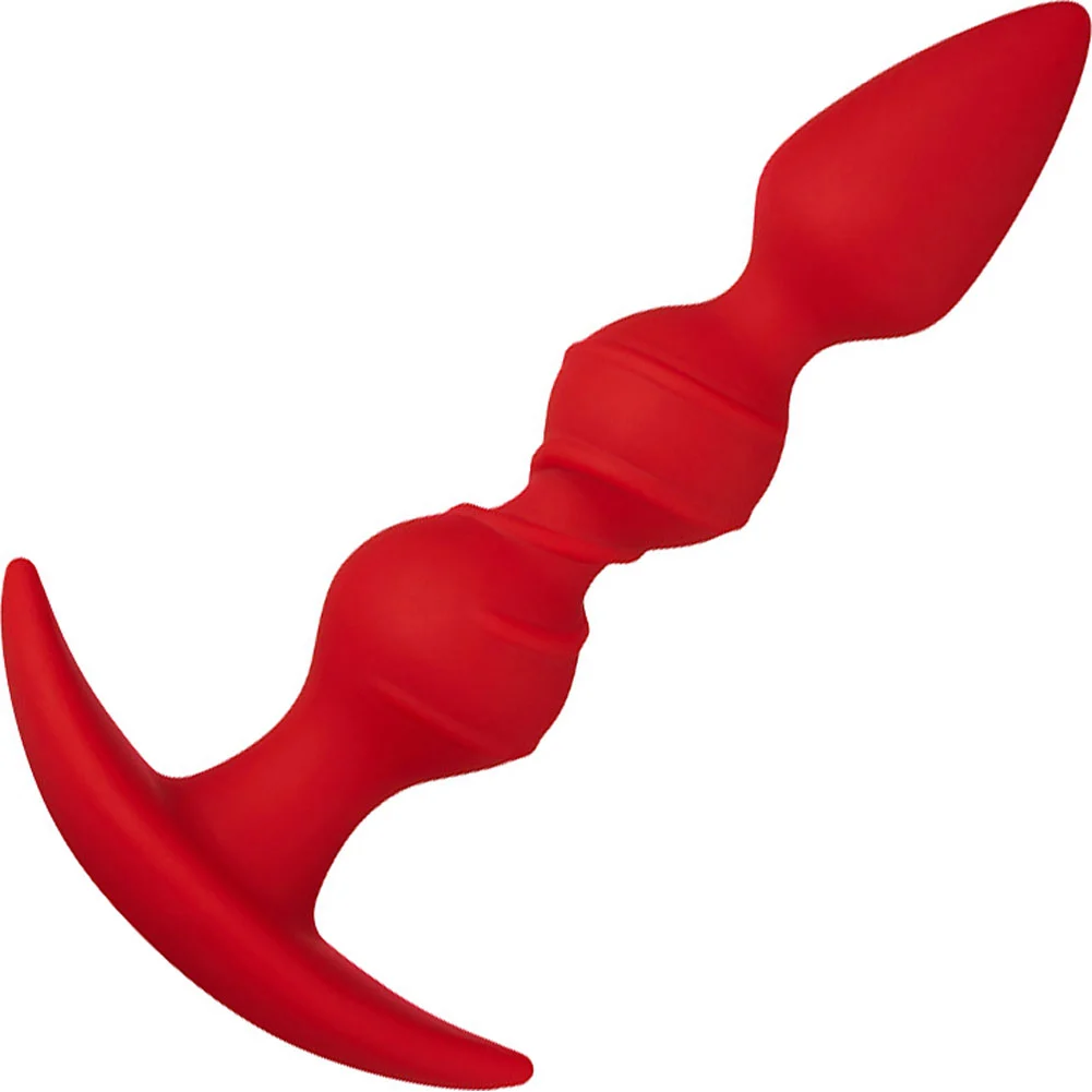 Forto F-42 Spiral Beads Anal Plug, 6.5", Red
