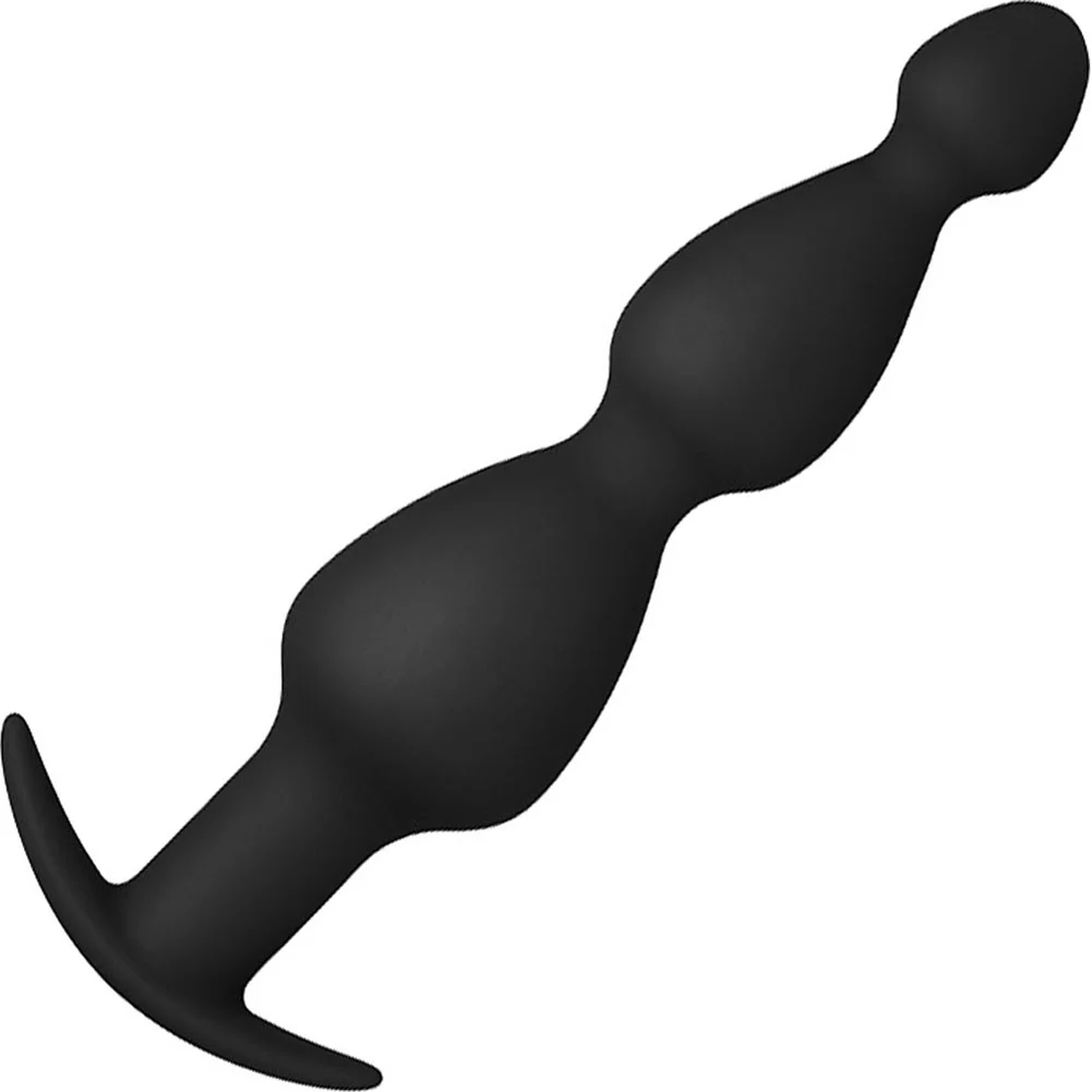 Forto F-52 Cone Beads Anal Plug, 7.5", Black