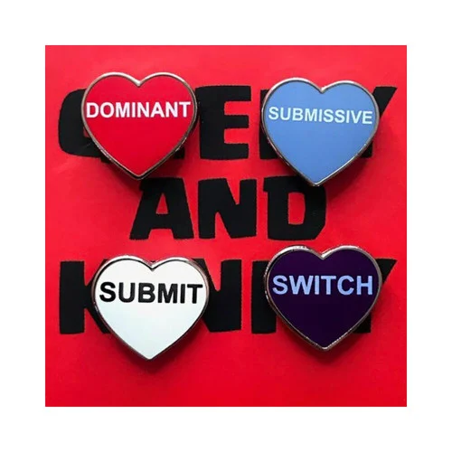 Geeky and Kinky Set of 4 Heart Shaped Pins #5